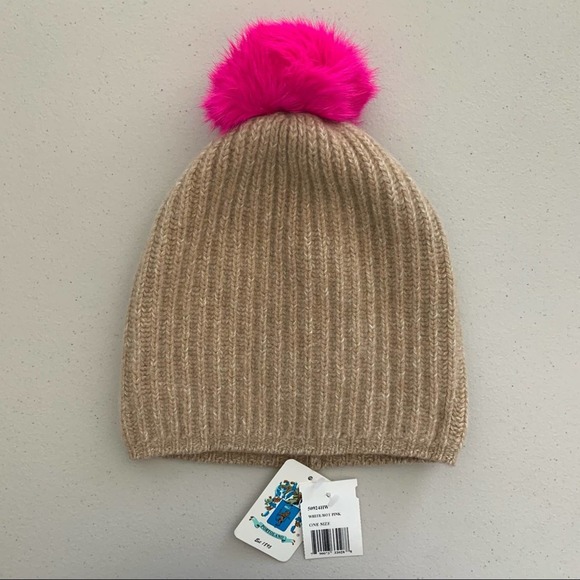 Portolano Cashmere/Extra Fine Wool/Silk Blend Beanie with Real Rabbit Fur - Picture 5 of 5